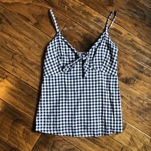 Adorable blue and white gingham tank